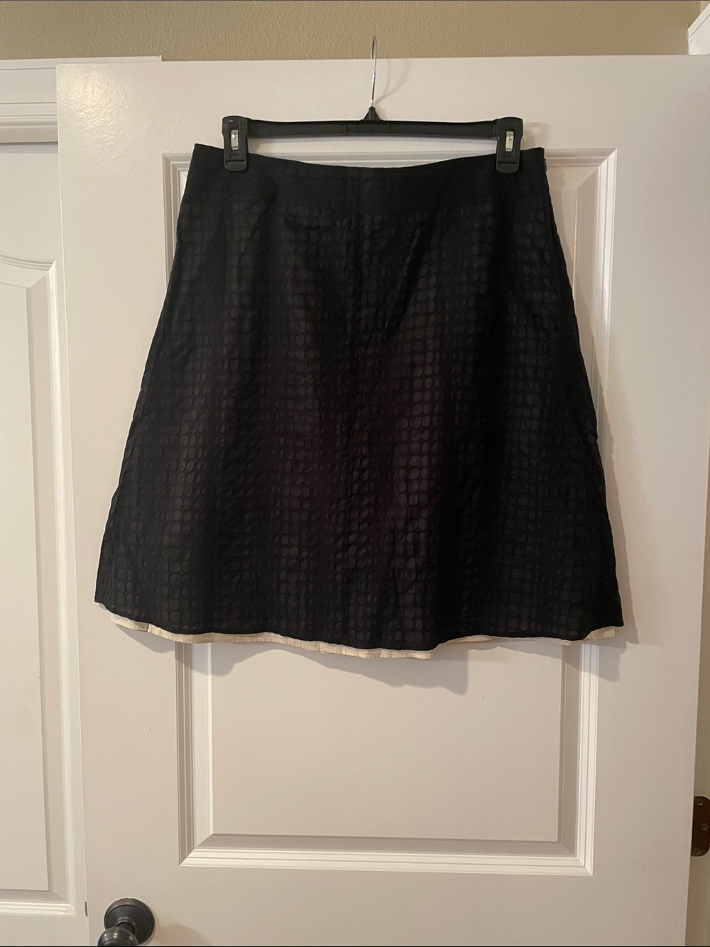 Kenneth Cole Black Textured A-Line Skirt